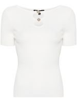 Maje cut-out ribbed top - Blanc - thumbnail