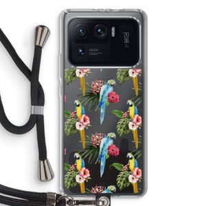 Kleurrijke papegaaien: Xiaomi Mi 11 Ultra Transparant Hoesje met koord