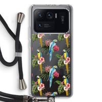 Kleurrijke papegaaien: Xiaomi Mi 11 Ultra Transparant Hoesje met koord