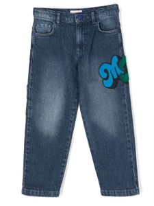 Marc Jacobs Kids jean slim à logo brodé - Bleu