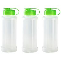 6x stuks kunststof waterflessen 1100 ml transparant met dop groen