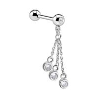 Jeweled Barbell with Charm Chirurgisch staal 316L / Belegde messing Barbells