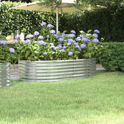 Plantenbak 152x80x36 cm gegalvaniseerd staal zilverkleurig