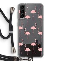 Anything Flamingoes: Samsung Galaxy S21 Plus Transparant Hoesje met koord