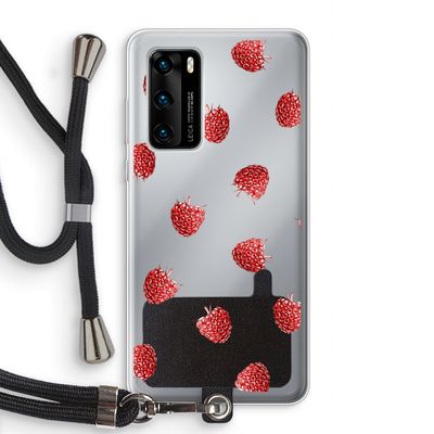 Framboosjes: Huawei P40 Transparant Hoesje met koord