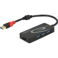 Delock 62899 Externe USB 3.2 Gen 1 Hub USB Type-A > 3 x USB Type-A + SD-kaartlezer met 2 sleuven - thumbnail