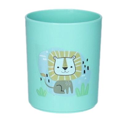 Plasticforte Drinkbekers - kunststof - 350 ml - aqua - leeuw - kinderen - camping