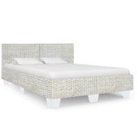 Bedframe natuurlijk rattan grijs 160x200 cm Bedframe natuurlijk rattan grijs 160x200 cm