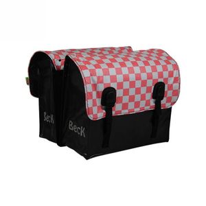 Dubbele Fietstas Classic Pink Checker