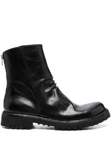 Officine Creative bottines en cuir à fermeture zippée - Noir