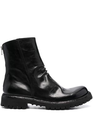 Officine Creative bottines en cuir à fermeture zippée - Noir