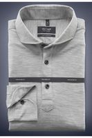 OLYMP SIGNATURE Soft Business Tailored Fit Polo shirt zilvergrijs, Effen