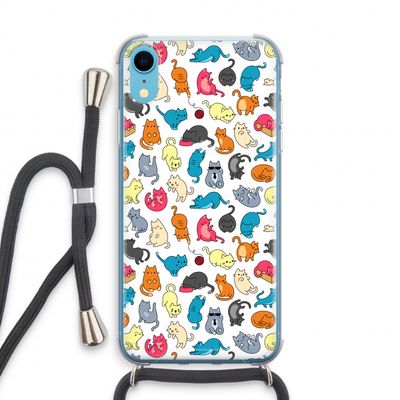 Kleurrijke katten: iPhone XR Transparant Hoesje met koord