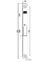 Nemef P 1759/02 Sluitplaat | staal verzinkt 20x235mm afgerond | DR 1+2+3+4 - 9175990020
