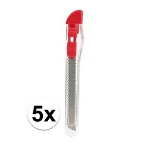 5 stuks breekmesje 13,5 cm rood   -