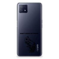 OPPO A53 5G | OPPO A73 5G Silicone-hoesje Gun Don't Touch My Phone - thumbnail