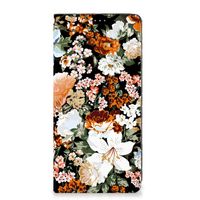 Smart Cover voor Samsung Galaxy A12 Dark Flowers - thumbnail