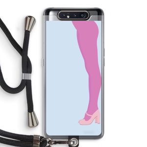Pink panty: Samsung Galaxy A80 Transparant Hoesje met koord