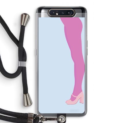 Pink panty: Samsung Galaxy A80 Transparant Hoesje met koord