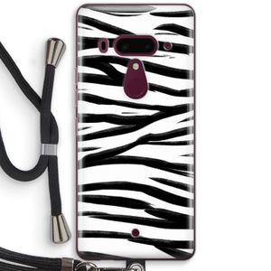 Zebra pattern: HTC U12+ Transparant Hoesje met koord