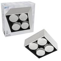 LED&apos;s Light Cube LED Plafondlamp - 4 lichtpunten - Draaibaar licht - Staal - 20 x 20 cm - Wit