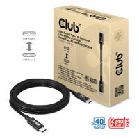 CLUB3D USB4 Gen3x2 Type-C Bi-Directional Cable 8K60Hz or 4K120Hz, Data 40Gbps, PD 240W(48V/5A) EPR M/M 3m / 9.84ft - thumbnail