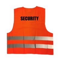 Security / beveiliger veiligheidsvestje / hesje oranje met reflecterende strepen voor volwassenen