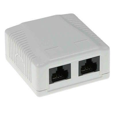 CAT6 UTP wandcontactdoos opbouw 2 x RJ45 LSA+ FA6002 2 aansluitingen in een behuizing