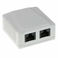 CAT6 UTP wandcontactdoos opbouw 2 x RJ45 LSA+ FA6002 2 aansluitingen in een behuizing