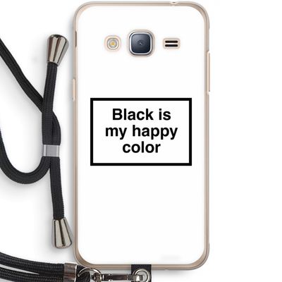 Black is my happy color: Samsung Galaxy J3 (2016) Transparant Hoesje met koord