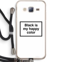 Black is my happy color: Samsung Galaxy J3 (2016) Transparant Hoesje met koord