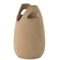 J-Line vaas Handvat - keramiek - beige - large - 40 cm hoog