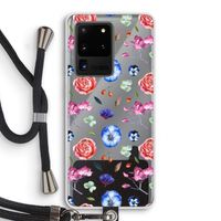 Bloemetjes: Samsung Galaxy S20 Ultra Transparant Hoesje met koord