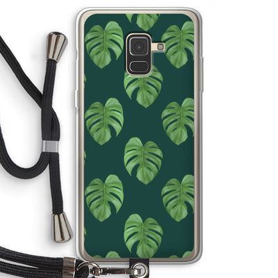 Monstera leaves: Samsung Galaxy A8 (2018) Transparant Hoesje met koord