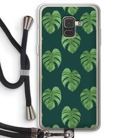 Monstera leaves: Samsung Galaxy A8 (2018) Transparant Hoesje met koord