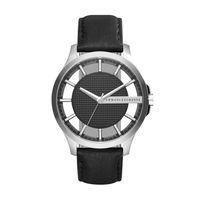 Horlogeband Armani Exchange AX2186 Leder Zwart 22mm
