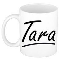 Tara voornaam kado beker / mok sierlijke letters - gepersonaliseerde mok met naam - Naam mokken