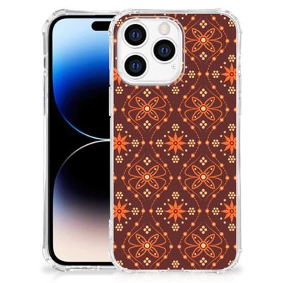Apple iPhone 14 Pro Max Doorzichtige Silicone Hoesje Batik Brown Apple iPhone 14 Pro Max Doorzichtige Silicone Hoesje Batik Brown