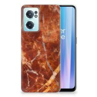 OnePlus Nord CE 2 5G TPU Siliconen Hoesje Marmer Bruin