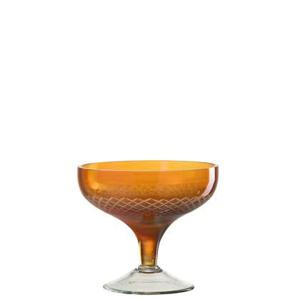 J-Line Voet Rond glas - drinkglas - oranje - 4x