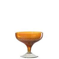 J-Line Voet Rond glas - drinkglas - oranje - 4x - thumbnail