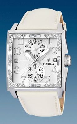 Horlogeband Festina F16570-1 Leder Beige 28mm