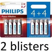 16 Stuks (2 Blisters a 8 st) Philips Power Alkaline Batterij LR6P8BP/10 - thumbnail