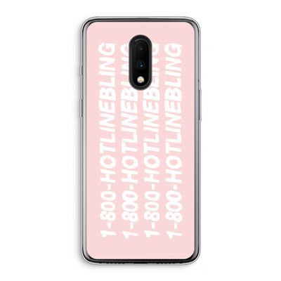 Hotline bling pink: OnePlus 7 Transparant Hoesje
