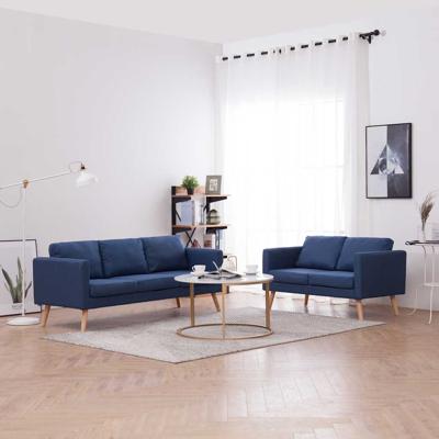 2-delig Bankstel stof blauw