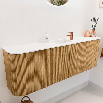 Toiletmeubel Mondiaz Joya | 123.2 cm | Meubelkleur Oak | Faye wastafel Talc Midden | 1 kraangat Toiletmeubel Mondiaz Joya | 123.2 cm | Meubelkleur Oak | Faye wastafel Talc Midden | 1 kraangat