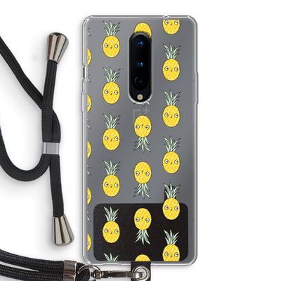Ananas: OnePlus 8 Transparant Hoesje met koord