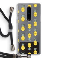 Ananas: OnePlus 8 Transparant Hoesje met koord