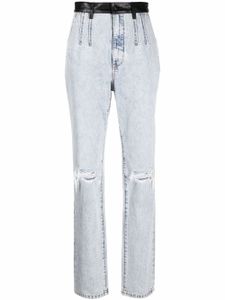 Alexander Wang jean délavé à taille haute - Bleu