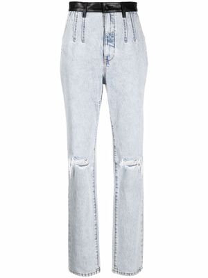 Alexander Wang jean délavé à taille haute - Bleu